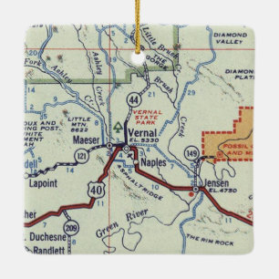 Vernal Utah Map Keramisch Ornament