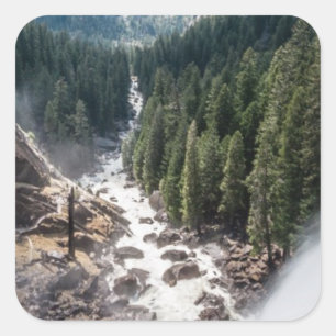 Vernall Herfst en Mist Trail Vierkante Sticker