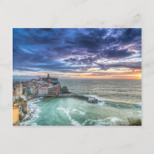 Vernazza bij zonsondergang, Italië Briefkaart