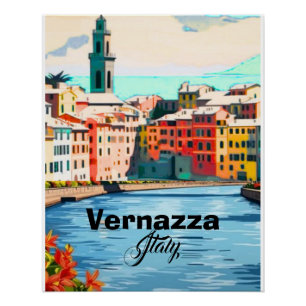 Vernazza Cinque Terre ansichtkaart, Italië ansicht Perfect Poster