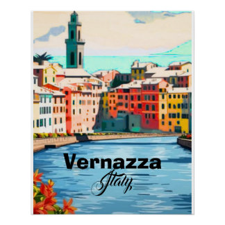 Vernazza Cinque Terre ansichtkaart, Italië ansicht Perfect Poster