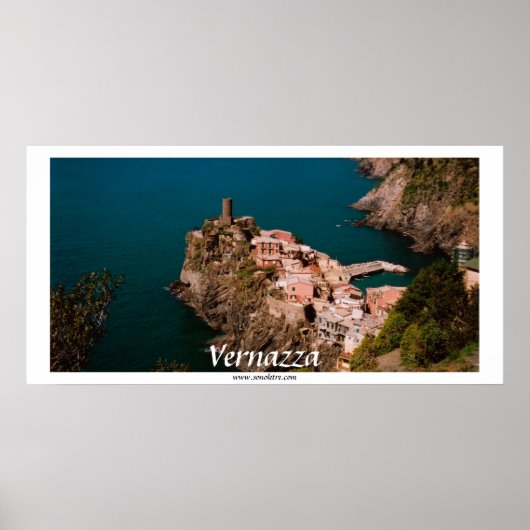 Vernazza Panoramisch Uitzicht Poster (Voorkant)