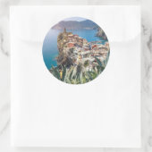 Vernazza, stad Cinque Terre Ronde Sticker (Tas)