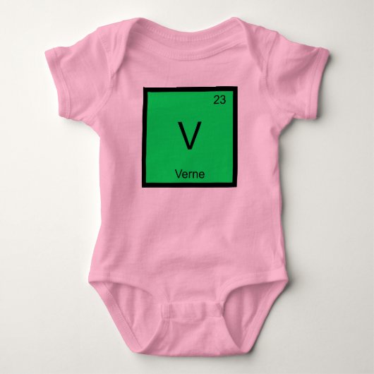 Verne Naam Chemie Element Periodiek Systeem Romper (Voorkant)