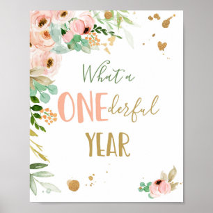 Vernederend jaar Miss Onederful Girl Birthday Sign Poster