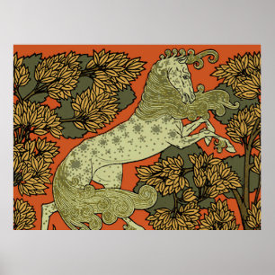 Verneuil Art Nouveau Paard: Vintage Equestrian Poster