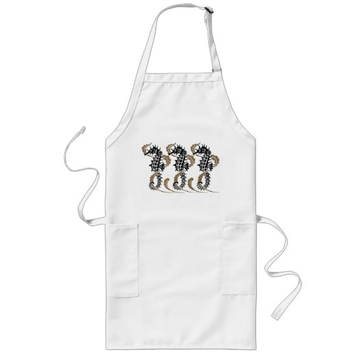 Verneuil Art Nouveau Seahorse Apron Lang Schort (Voorkant)