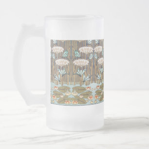 Verneuil Waterlelie Libelle Art Nouveau: Antiek Matglas Bierpul