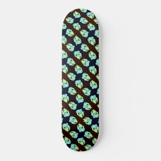 Vernield marmer abstracte moderne kunst wit groen skateboard (Voorkant)