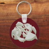 Vernield marmer abstracte moderne kunst witte prui sleutelhanger (Voorkant)