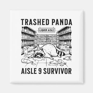 Vernielde Panda Drank Grappige kater Dolle Dronken Magneet