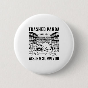 Vernielde Panda Drank Grappige kater Dolle Dronken Ronde Button 5,7 Cm