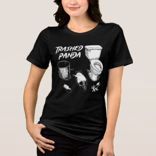 Vernielde Panda Grappige Dronken Wasbeer Tri-Blend Shirt