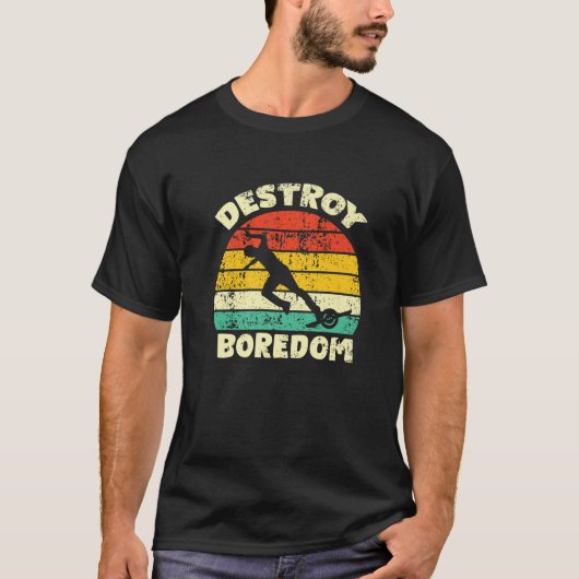 Vernietig Boredom 1 wiel Elektrische Skateboardvlo T-shirt (Voorkant)