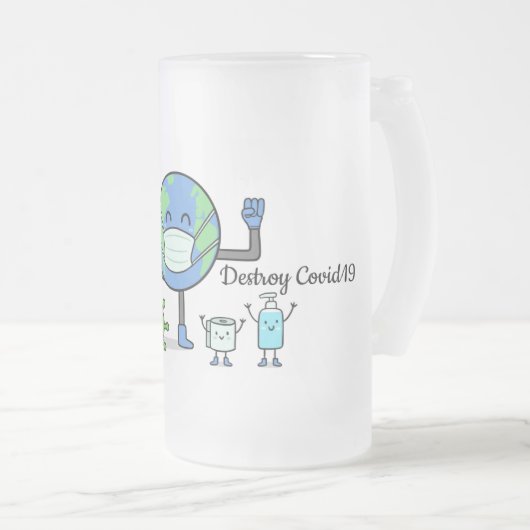 Vernietig COVID19 Matglas Bierpul (Voorkant rechts)