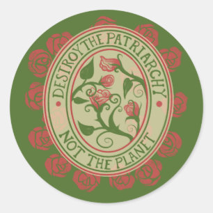 Vernietig de patriarchie niet de planeet Feminist Ronde Sticker