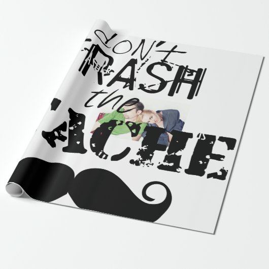 Vernietig de Stache Mustache Retro Hipster niet Cadeaupapier (Uitgerold)