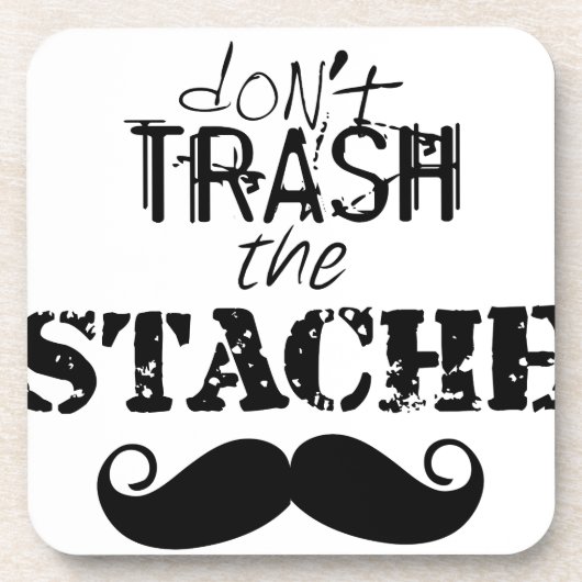 Vernietig de Stache Mustache Retro Hipster niet Onderzetter (Voorkant)
