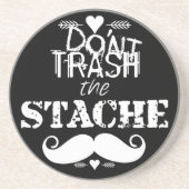 Vernietig de Stache Mustache Retro Hipster niet Zandsteen Onderzetter (Voorkant)