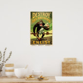 Vernietig deze Mad Brute Enlist uit de wereldoorlo Poster (Keuken)