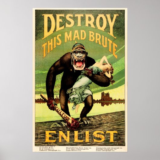 Vernietig deze Mad Brute Enlist uit de wereldoorlo Poster (Voorkant)