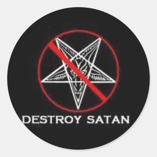 Vernietig Satan Sticker (Voorkant)