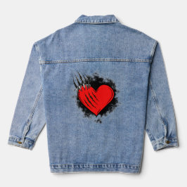 Vernietigd hart denim jacket