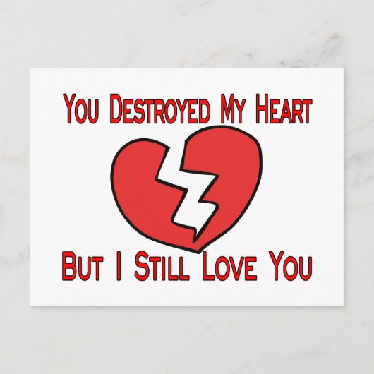 Vernietigde mijn hart Valentijn Feestdagenkaart (Voorkant)