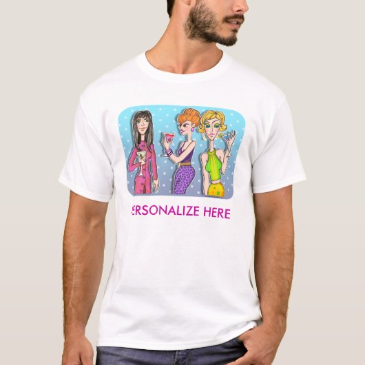 Vernietigde T - shirts - Drie Martini Divas (Voorkant)