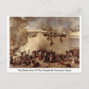 Vernietiging van de tempel door Francesco Hayez Briefkaart