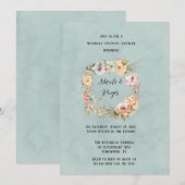 Vernieuw Blauwe Lente Pioen Bruiloft Koppels Douch Kaart (Voorkant / Achterkant)