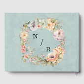 Vernieuw Blue en Spring Peony Chic Wedding Gastenboek (Achterkant)