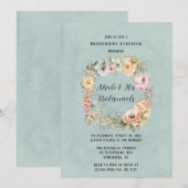 Vernieuw Blue Spring Peony Chic Bruidsmeisjes Lunc Kaart (Voorkant / Achterkant)