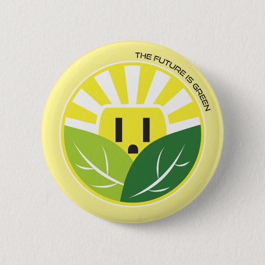 Vernieuwbare energie - Sunburst Plug Ronde Button 5,7 Cm (Voorkant)