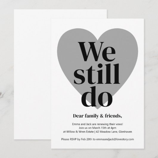 Vernieuwing Uitnodigingen Eenvoudig ontwerp (Voorkant / Achterkant)