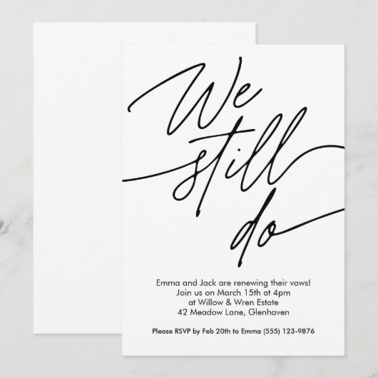 Vernieuwing Uitnodigingen Eenvoudig ontwerp (Voorkant / Achterkant)