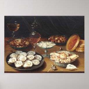 Vernissen met oesters - Osias Beert Fine Art Poster