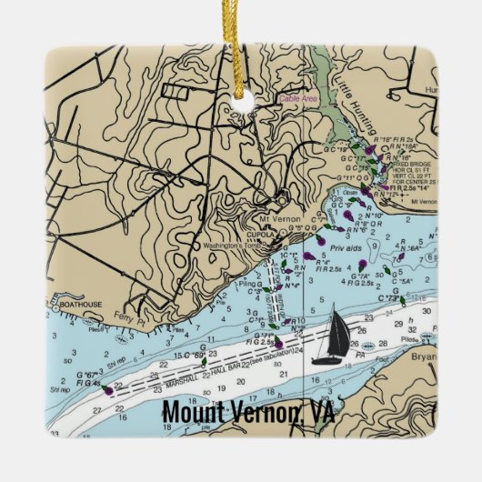 Vernon VA-kaart koppelen Keramisch Ornament (Voorkant)