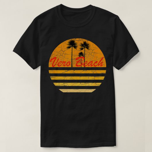 Vero Beach FL  Retro 70s Throwback Surf T-shirt (Design voorkant)