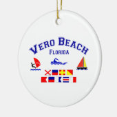 Vero Beach FL Signal Flags Keramisch Ornament (Links)