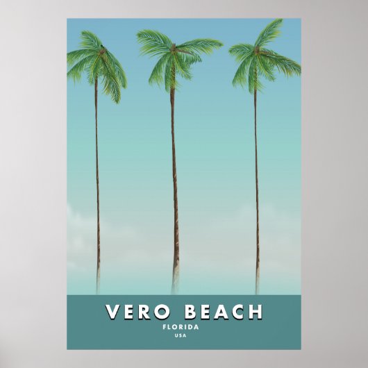 Vero Beach Florida affiche de voyage vintage (Devant)