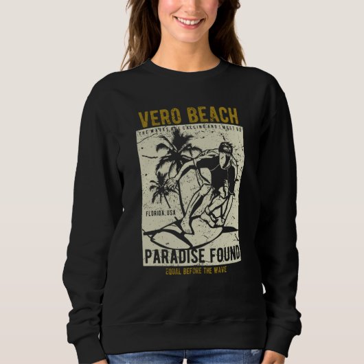 Vero Beach Florida Retro Distressed Style Souvenir Trui (Voorkant)