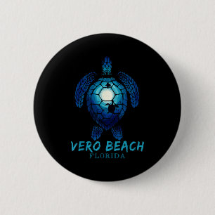 Vero Beach Florida Zeeschildpad Strand Liefhebber  Ronde Button 5,7 Cm
