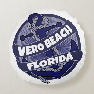 Vero Beach Floride ancre coussin rond