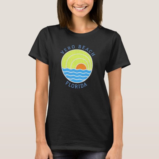 Vero Beach Retro Sunset T-shirt (Voorkant)