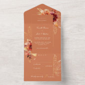 Verona Autumn Sunset Tracery Wedding All In One Uitnodiging (Binnen)