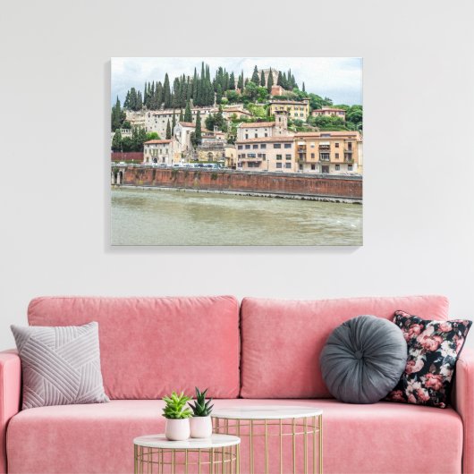 Verona Castel San Pietro uitzicht canvas print (Insitu (Woonkamer))