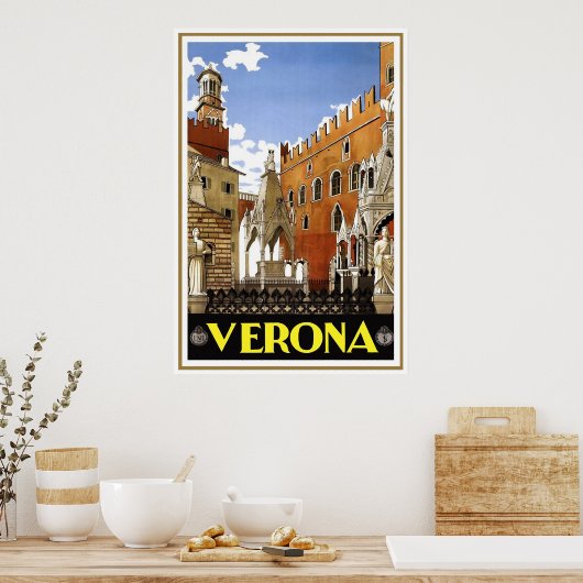 "Verona" Italiaanse reisposter Poster (Keuken)