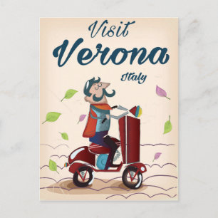 Verona Italiaanse scooter reisposter Briefkaart