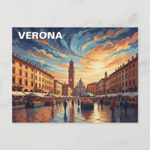 Verona Italië Piazza Reizen Briefkaart